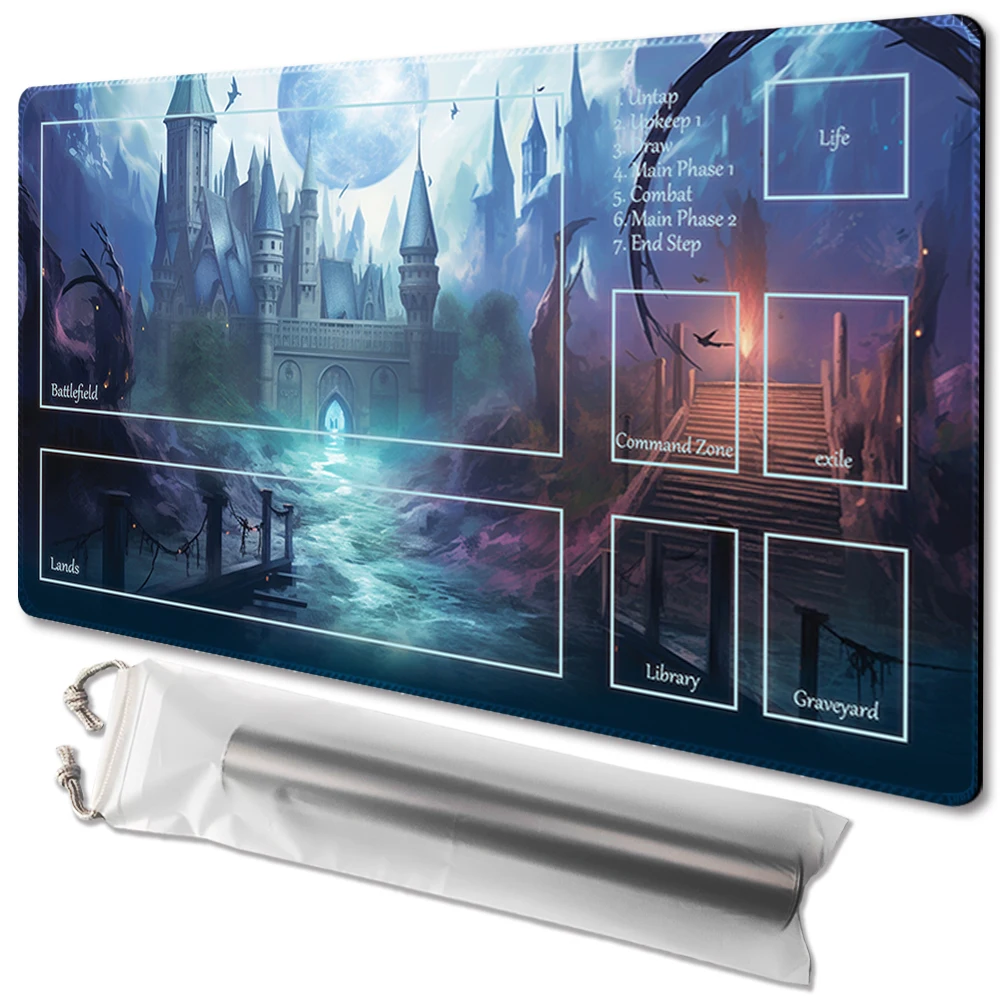 Arcane Palace-Board Game TCG Playmat Table Mat Game Size 60X35 CM Mousepad Compatible for MTG CCG