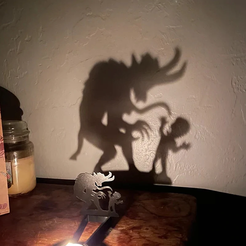 Halloween Ghost Demon Candle Holder Shadow Projector Halloween Candlestick Ornament Home Table Decoration Crafts