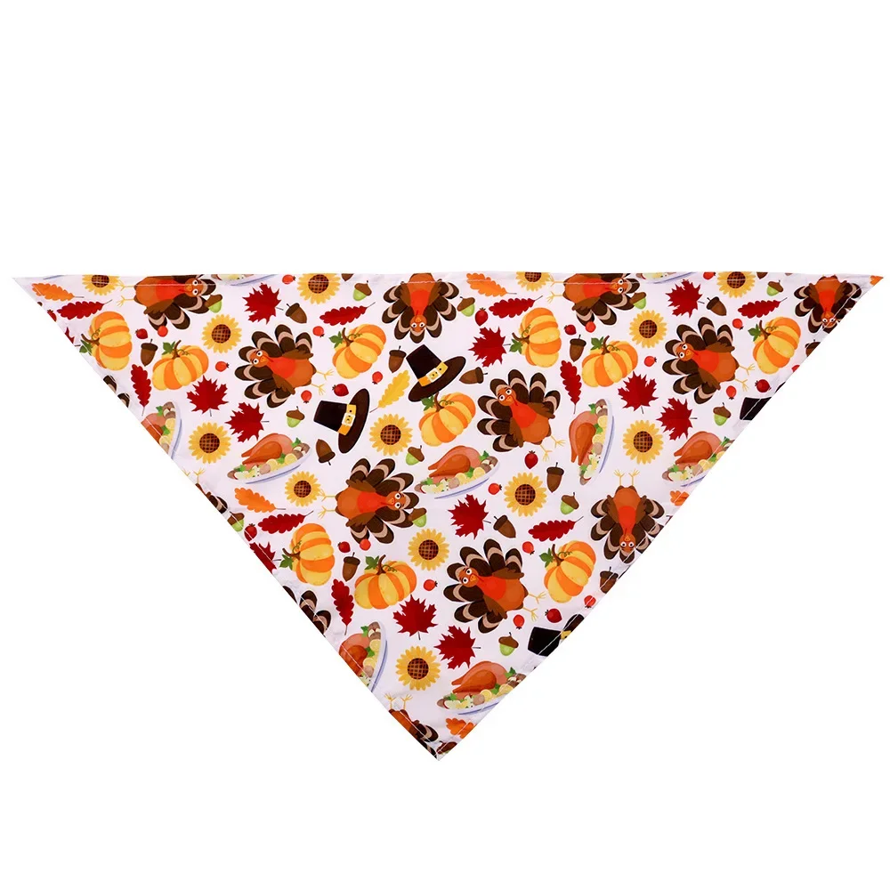 Thanksgiving-Haustier-Bandana für Hunde und Katzen, Kürbis-Ahornblatt-Dreieckstuch, Feiertagsdekoration, Verstellbarer Süßer Herbst-Halstuch – Detail 12
