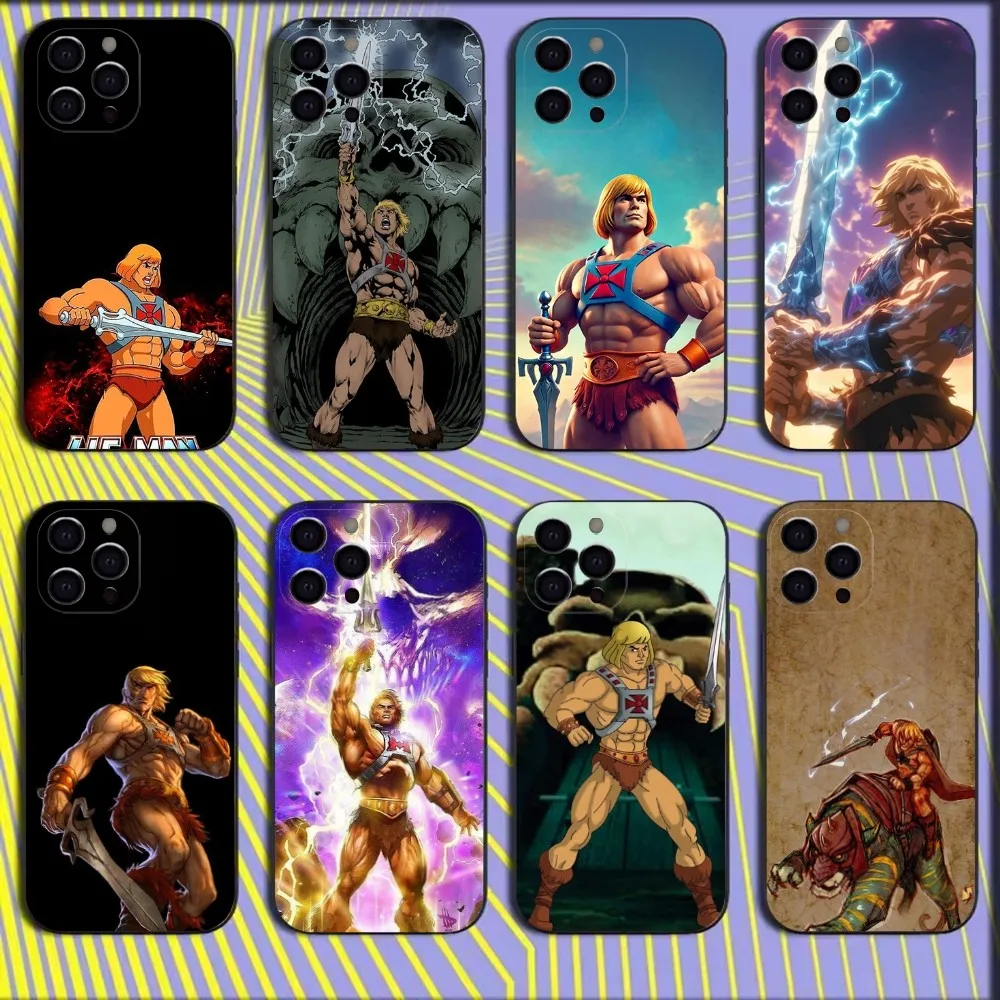 

H-He Man Phone Case For iPhone 16,15,14,13,12,11,Mini,Pro,SE,MAX White Matte Shockproof Cover