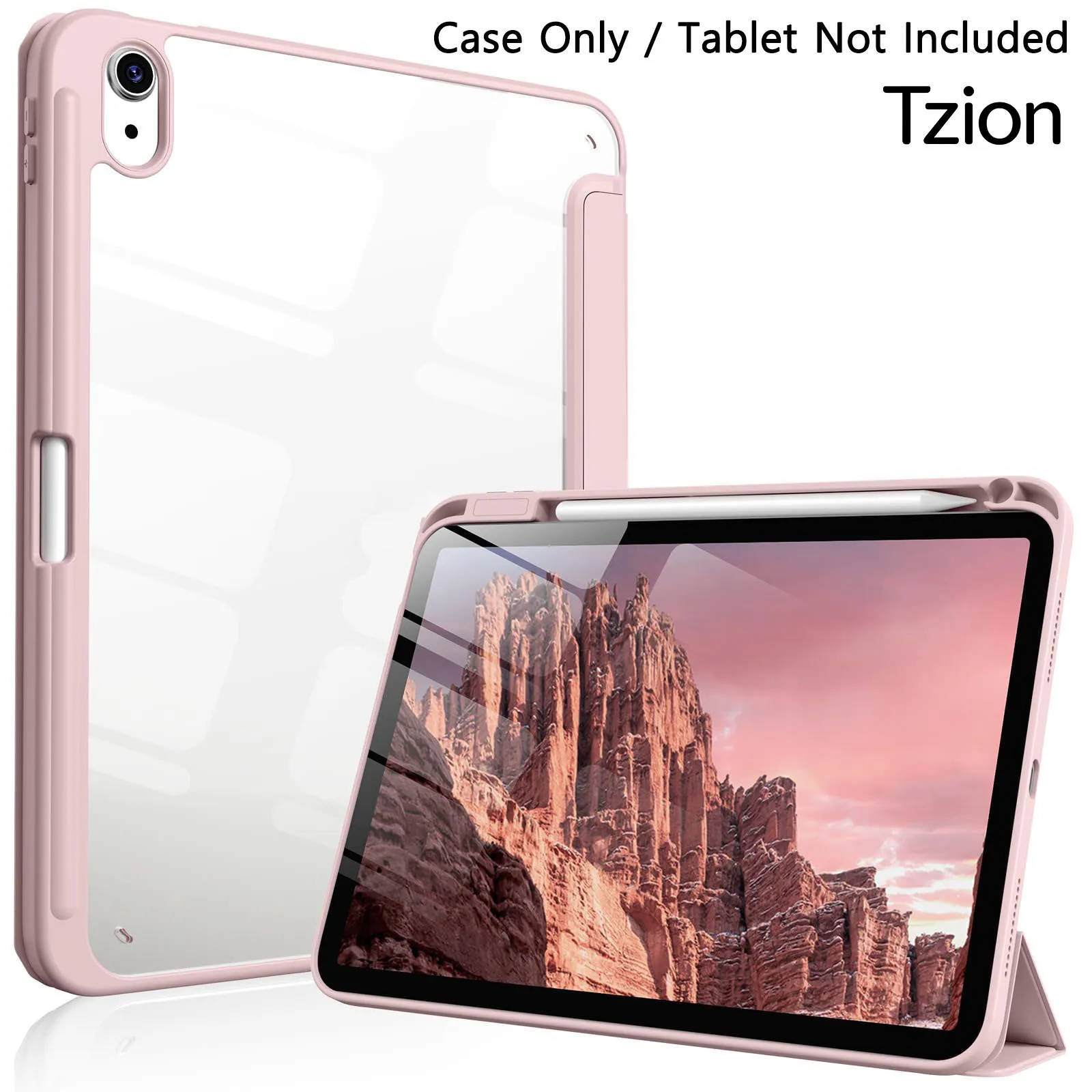 Case for ipad 10th/11th A16 Trifold Stand Smart Cover with Pencil Holder and Soft TPU Back,Supports Auto Sleep & Wake Function