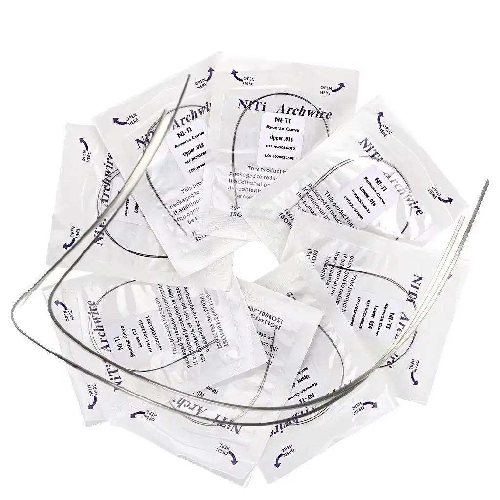 Dental Orthodontic Super Elastic Niti Arch Wires Reverse Curve Archwires Round Rectangular Dentist Ortho Materials