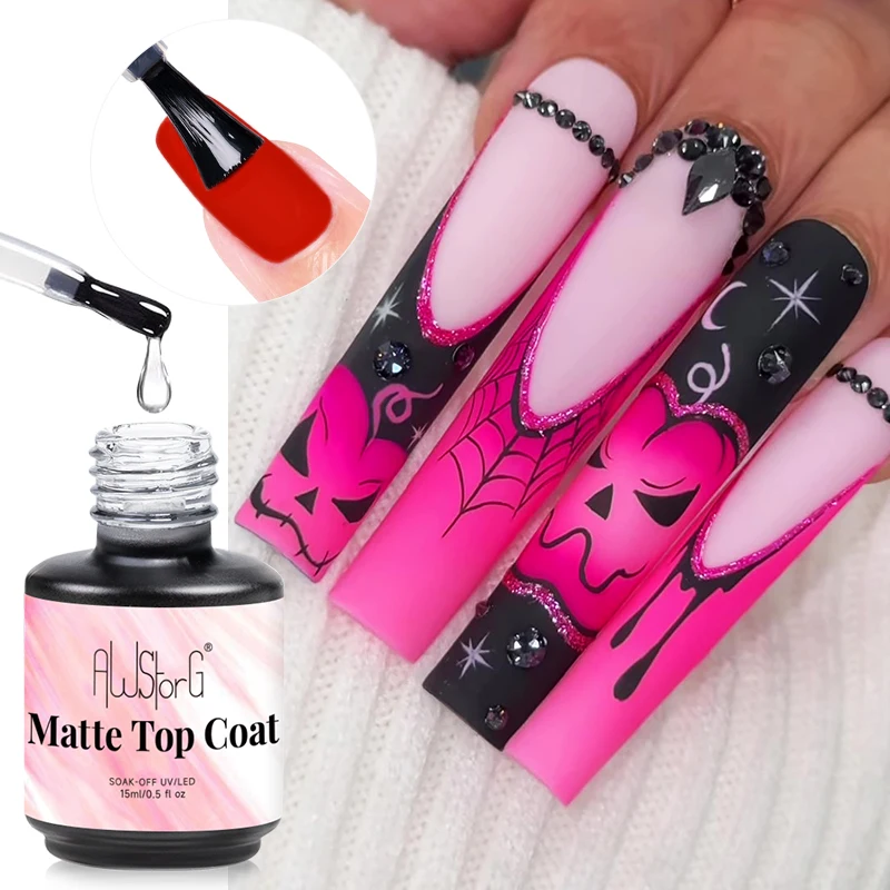 Base de revestimento superior fosco, esmalte em gel, superfície protegida, sem limpeza, semi permanente, vernizes híbridos uv, suprimentos de manicure