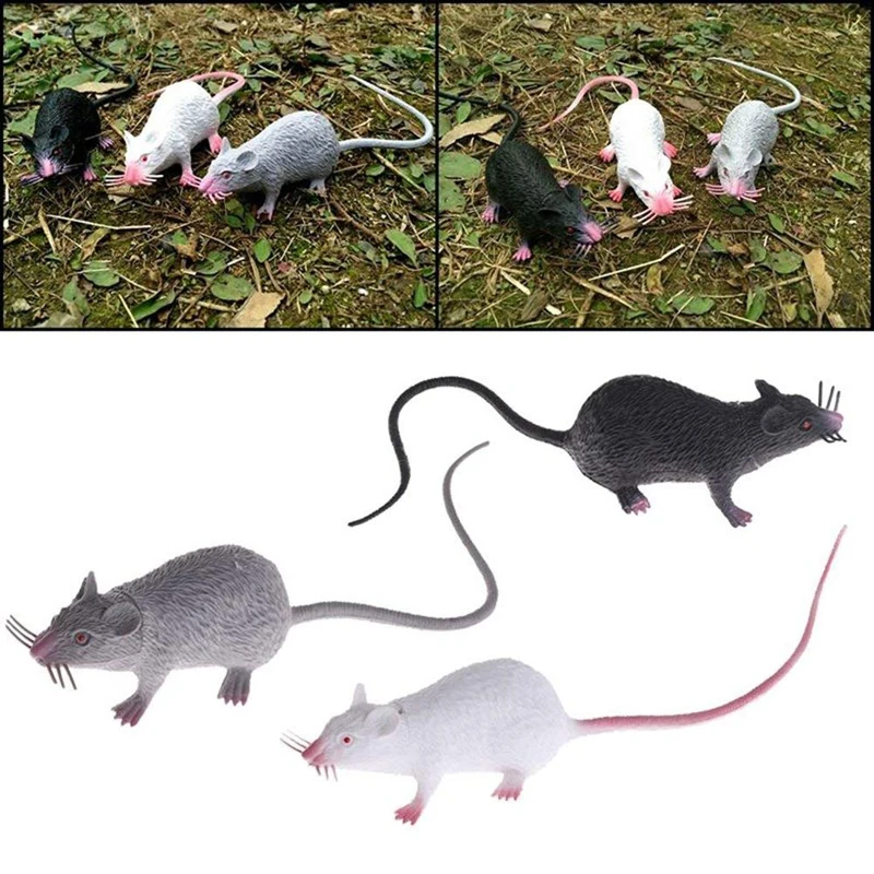 

Fake Small Rat Lifelike Mouse Model Prop Scary Trick Prank Toy Horror Halloween Party Decor Practical Jokes Novelty Funny Toys