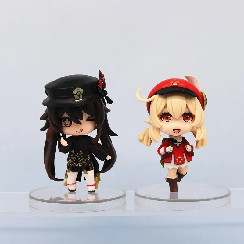 Genshin Impact Klee Yae Miko Raiden Shogun Anime Figure PVC 6Pcs/ Set Cute Model Collection Oranments Toy Gift 10CM