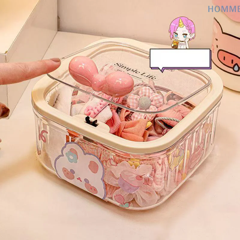 Clear Accessories Organizer Box Multifunctional Storage Box For Hair Ties Jewelry Bathroom Desktop With Storage Organizer