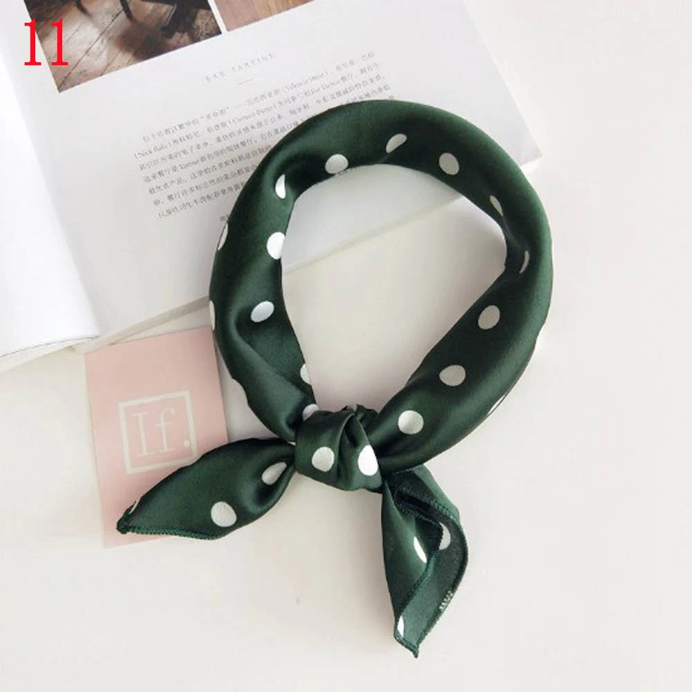 

Small Square Silk Scarf Women Satin Neck Scarves Female Foulard Shawl Wrap Hijab Bandana Polka Dot Print Headscarf Neckerchief