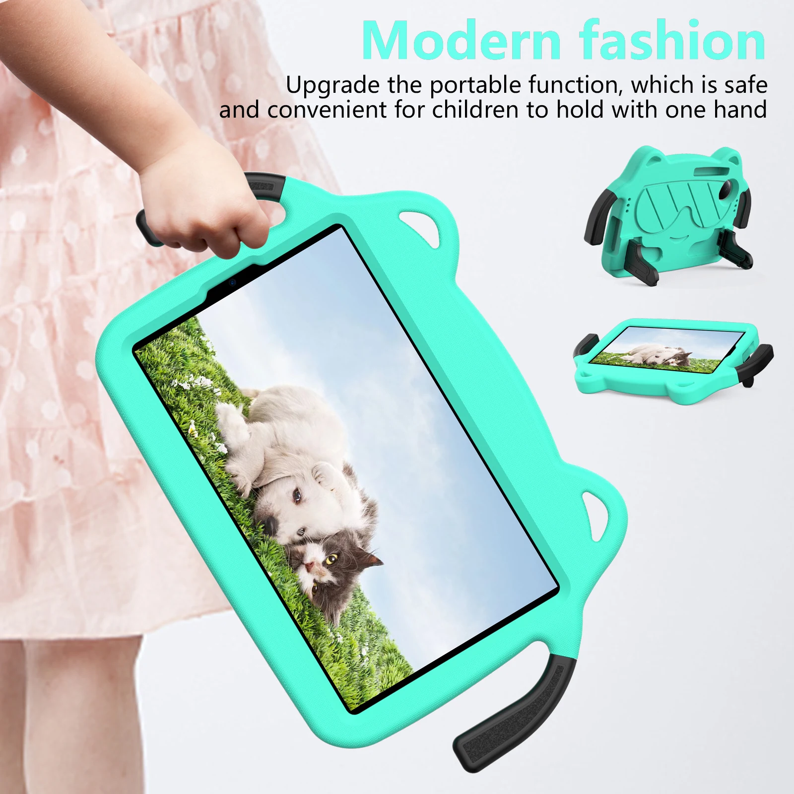 Cartoon EVA+PC Case For TCL TAB 8 gen2 2024 Tablet protective case with Kickstand and handle convenient for carrying by hand