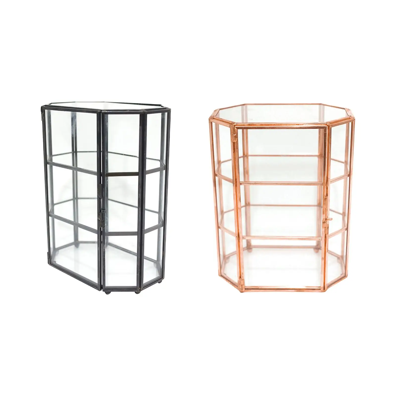 Jewelry Display Organizer Glass Box Clear Keepsake Case for Rings Bracelets Earrings Necklaces Anklets Christmas Gift
