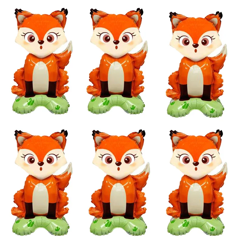 3D Stand Fox Foil Balloons Cute Centerpieces Decorations Woodland Animals Theme Birthday Party Decorations Kids Toys