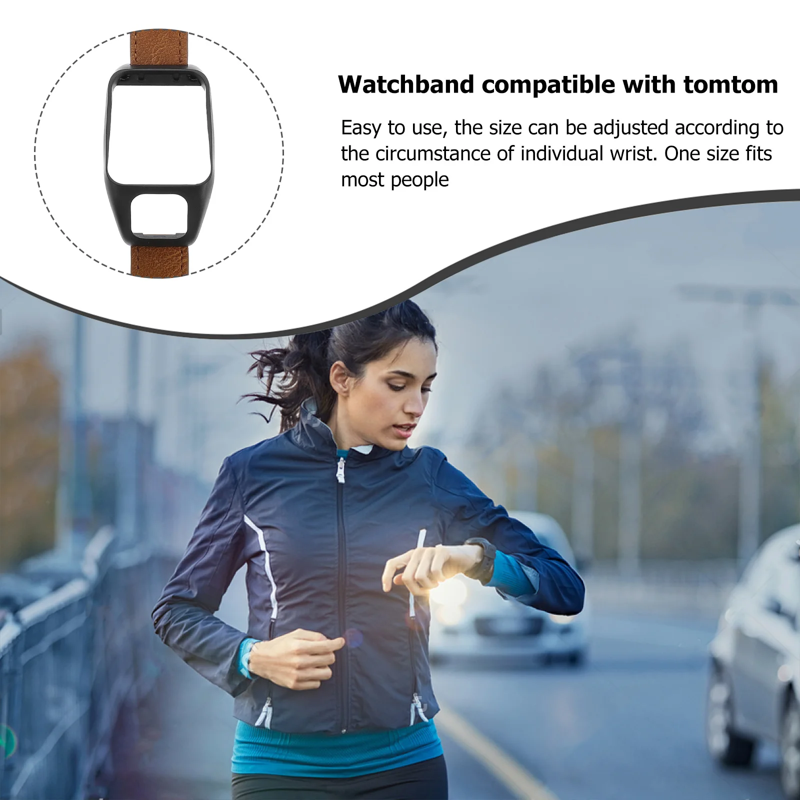 

Vintage Style Watch Band Compatible with Tomtom Runner 3 Adventurer Wear Resistant Non Odor Strap for Men Women