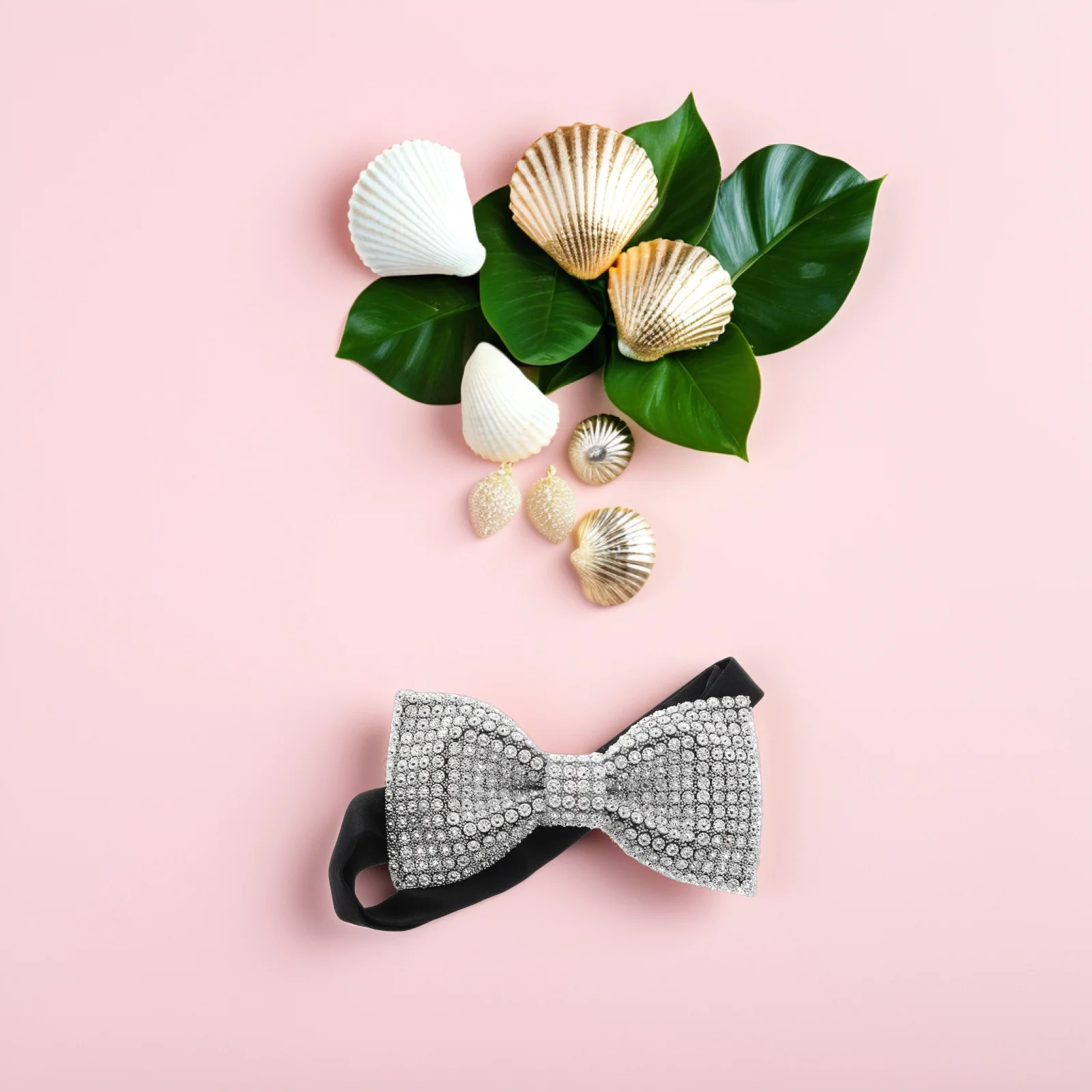 

Rhinestone Bow Tie Sequin Ties for Men Groom Wedding Party Double Layer Bridegroom Glitter Banquet Accessories Theme