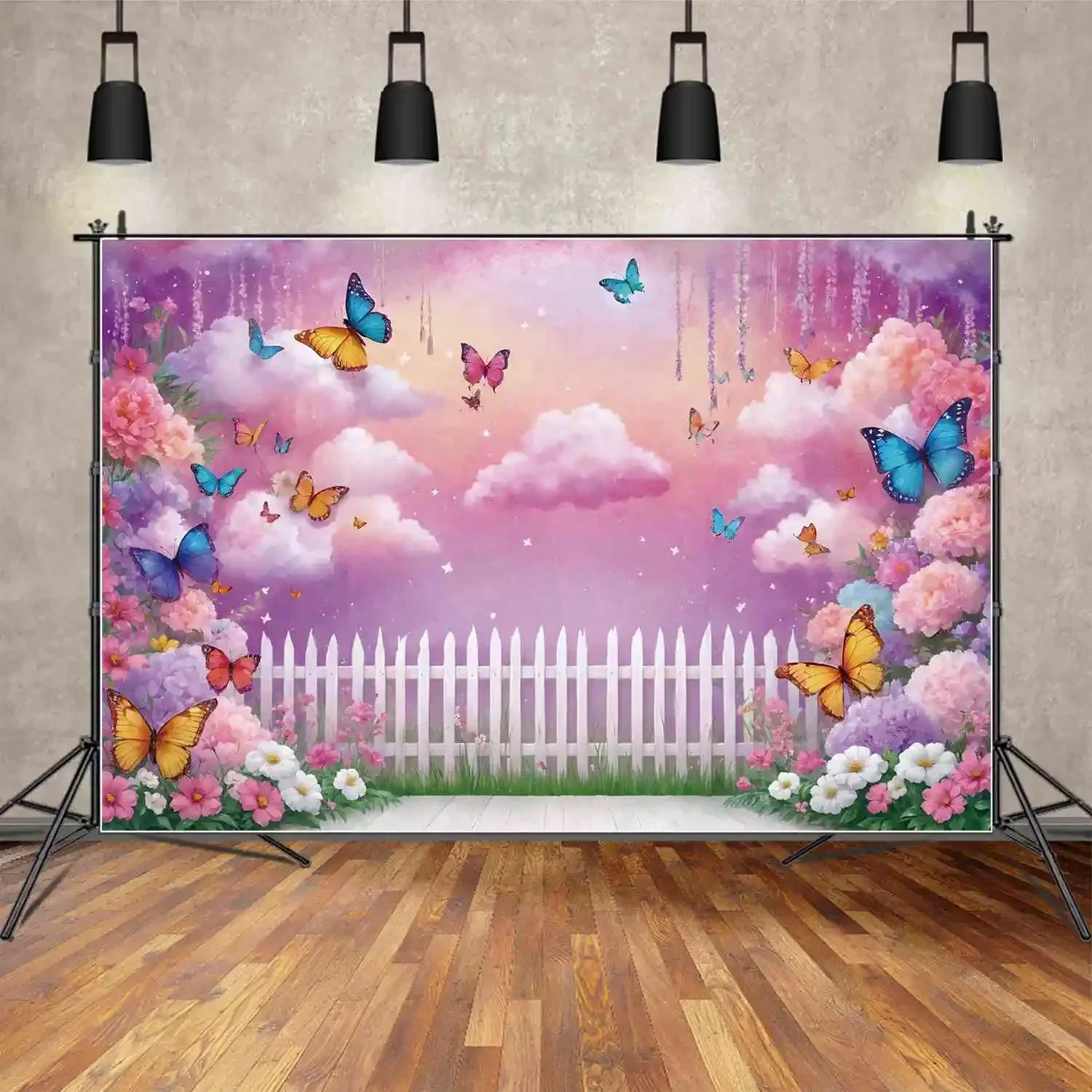 MOON.QG Backdrop Custom Happy Birthday Banner Photozone Background Children Party Photocall Shooting Photography Props