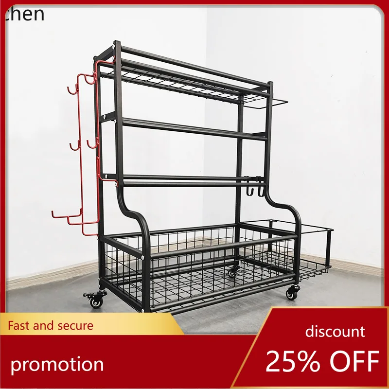 

YFY multi-tier yoga mat & dumbbell storage rack - iron gym equipment organizer - large capacity home storage shelf