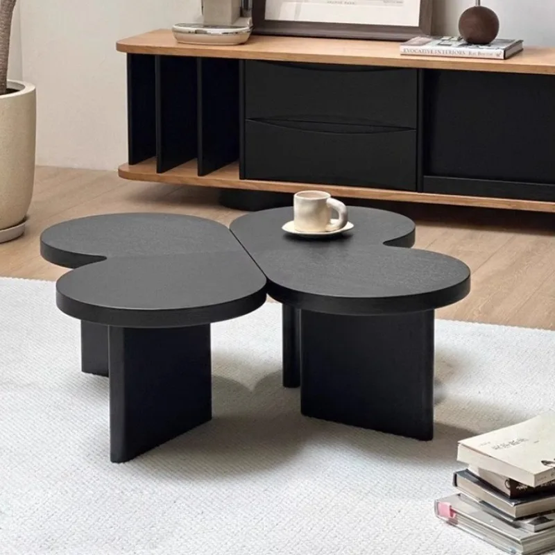 

Black Portable Side Tables Living Room Modern Minimalist Unique Coffee Table Small Corner Design Mesa De Centro Furniture Home