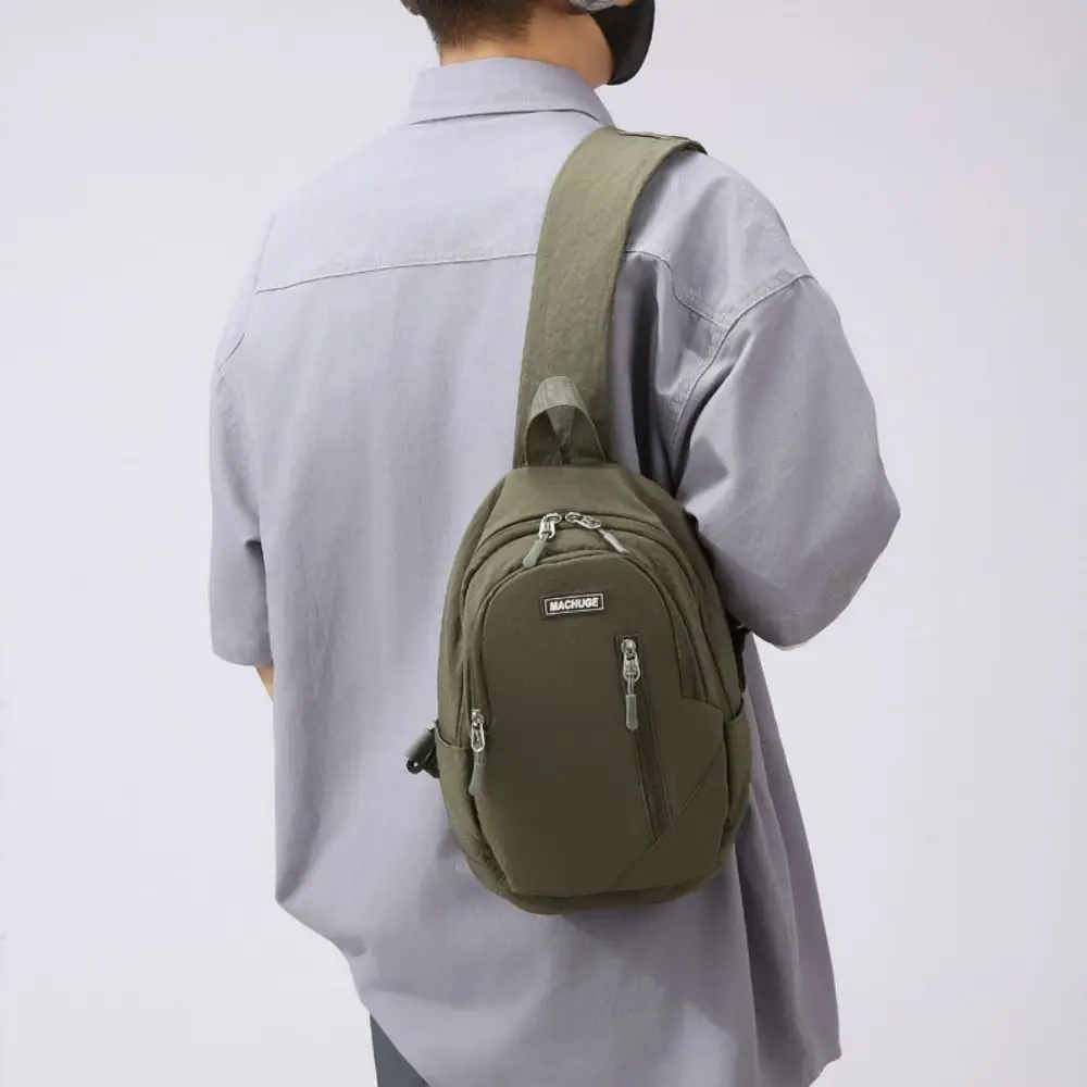 

Fashion Casual Men Chest Bag Multifunctional Nylon Men Crossbody Bag Adjustable Strap Large Capacity Shoulder Bag Women Men