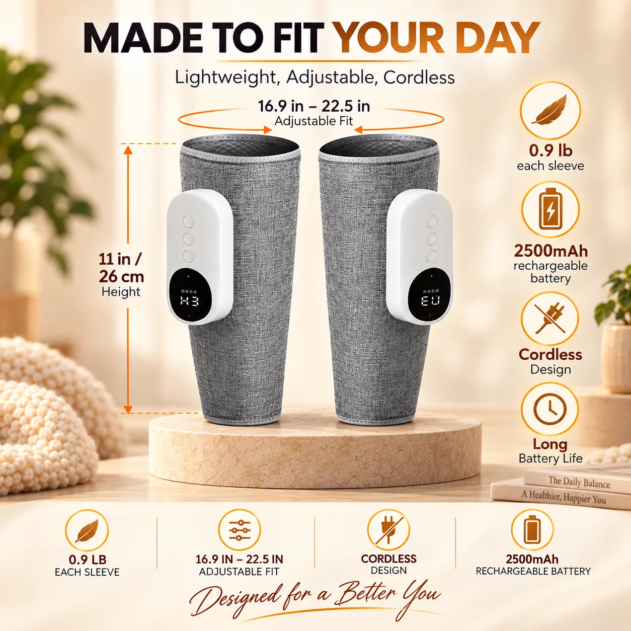 Electric Calf Massager Air Compressor Massager Blood Circulation Leg Hot Compress Wireless Massager Give Friends Holiday Gifts