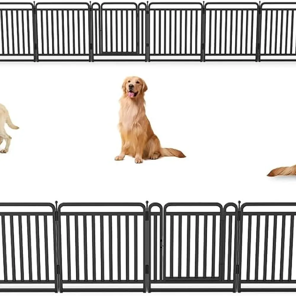 

Durable 32 Foldable Metal Dog Playpen for Outdoor Use, Suitable for Large, Medium, and Small Dogs with 32 Panels and Door