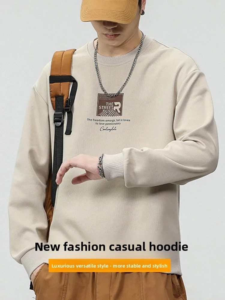 

Men's Casual Spor Long Sve round Ne Sweatirt Spring Autumn Loose Fit Comfortable Cotton Polyester Blend Top