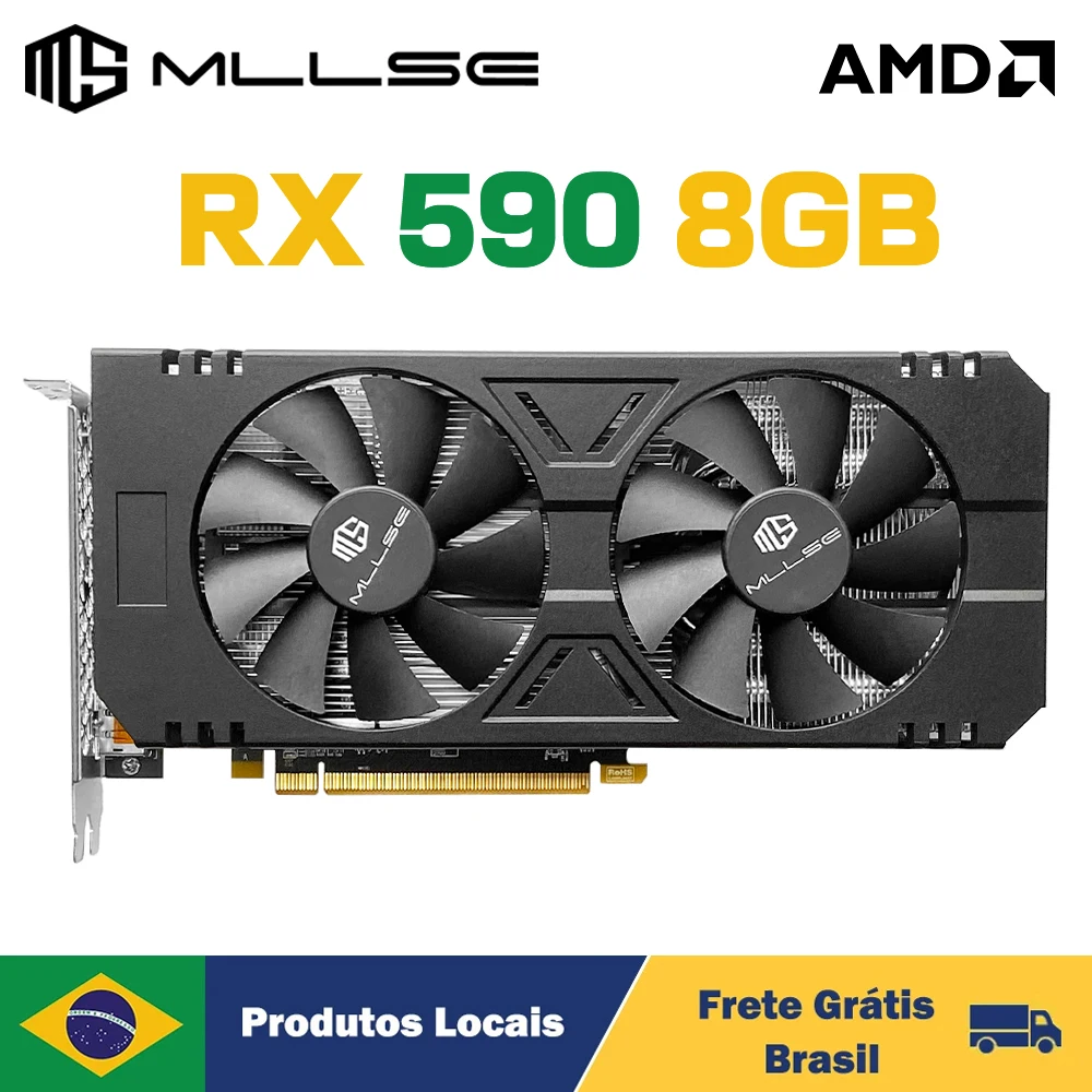 MLLSE NEW AMD RX 590 8GB Placa De Video Gaming Graphics Card GDDR5 256Bit PCI Express 3.0 ×16 8Pin Radeon GPU rx590 Series