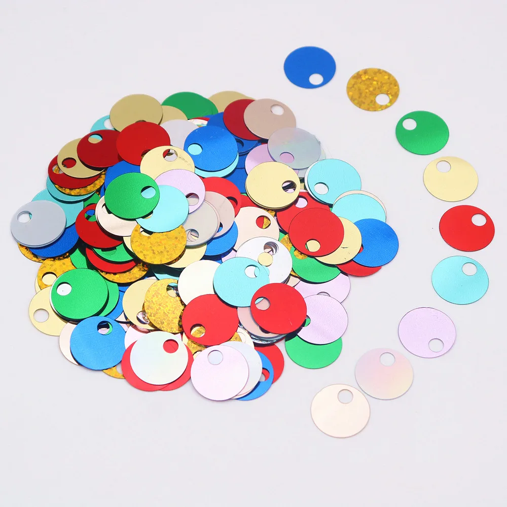 20g 20mm Flache Runde Pailletten mit Großem Loch Lose Pailletten für Basteln Kunst Schmuckherstellung Nähen Stickerei Partydekoration – Detail 4
