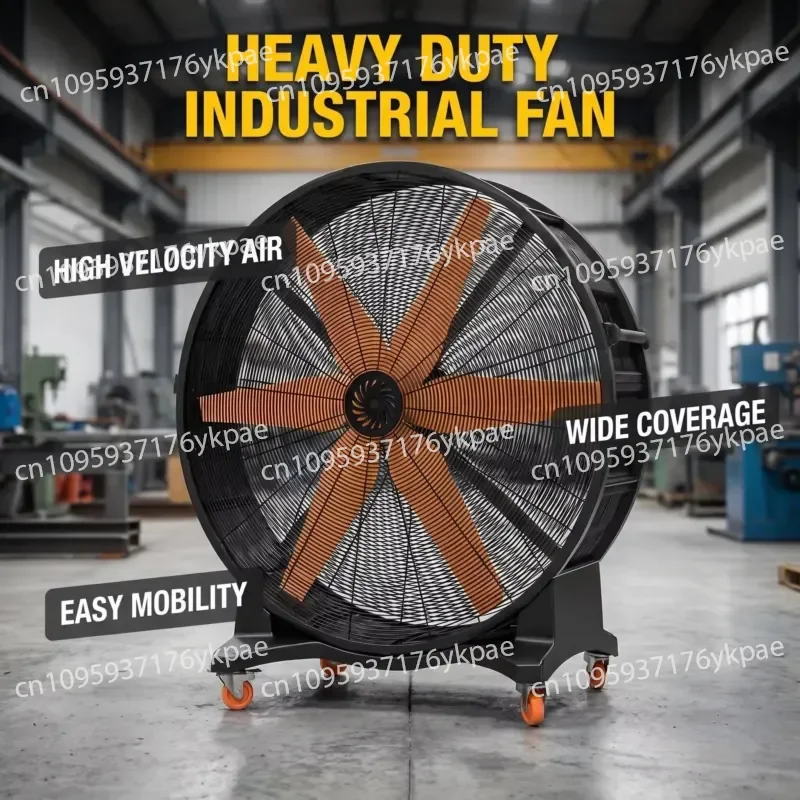 Low-noise, Energy-saving Industrial Ceiling Fan with PMSM VFD Motors for Cooling in Manufacturing Plants and Logistics