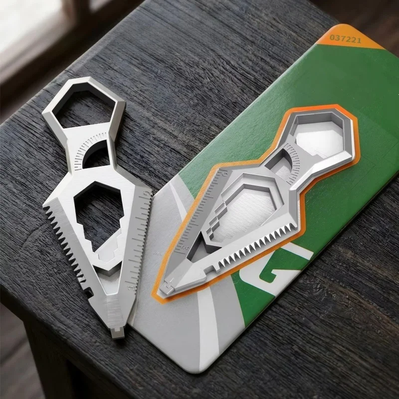 10-in-1 Multifunctional Portable Keychain Tool Integrated Durable Construction Versatile Mini Tool for Everyday Outdoor Travel