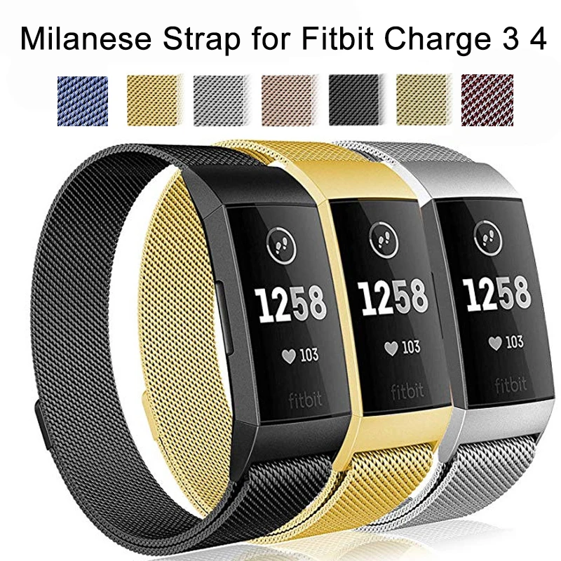 

Milanese Watchband For Fitbit Charge 3 Smart Watch Strap Stainless Steel Watch Band Loop For Fitbit Charge 4 3 watch Accessories