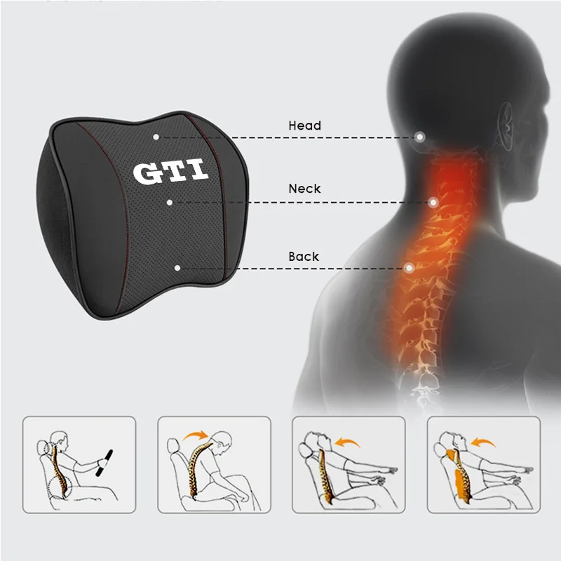 Car Neck Pillow Headrest Seat Belt Shoulder Strap Pad for Volkswagen Golf 5 6 7 8 GTI GTD Rline Passta MK2 MK3 Car Accessories