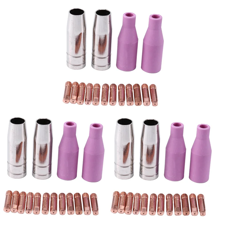 

A02F-Mig Set Of Nozzles 48Pcs AK15 For Welding Torch Cap Tip Contact 0.8Mm MB15 Accessories