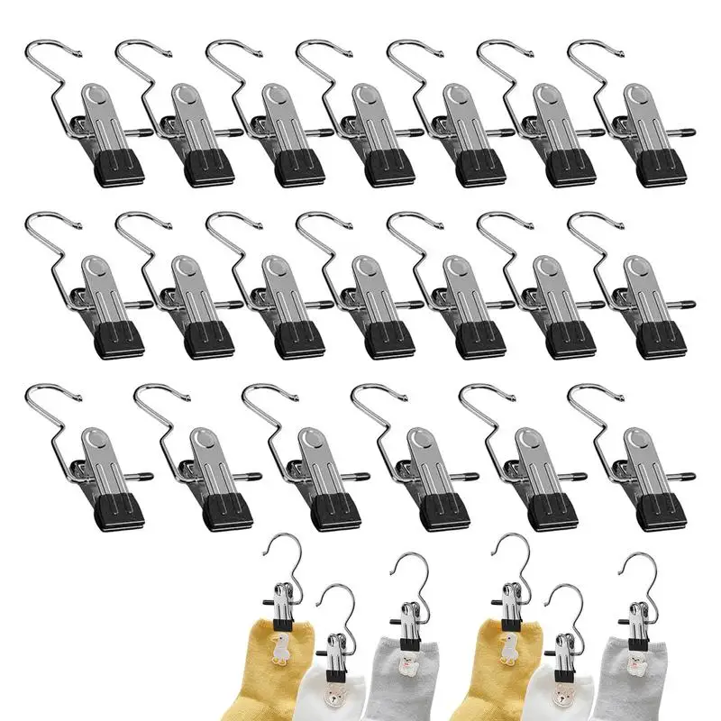 

Hang Clips Boot Sock Clips Pins Clothes Hang Hooks Portable Laundry Hooks With Clips For Towel Socks Pants Hats Shoes