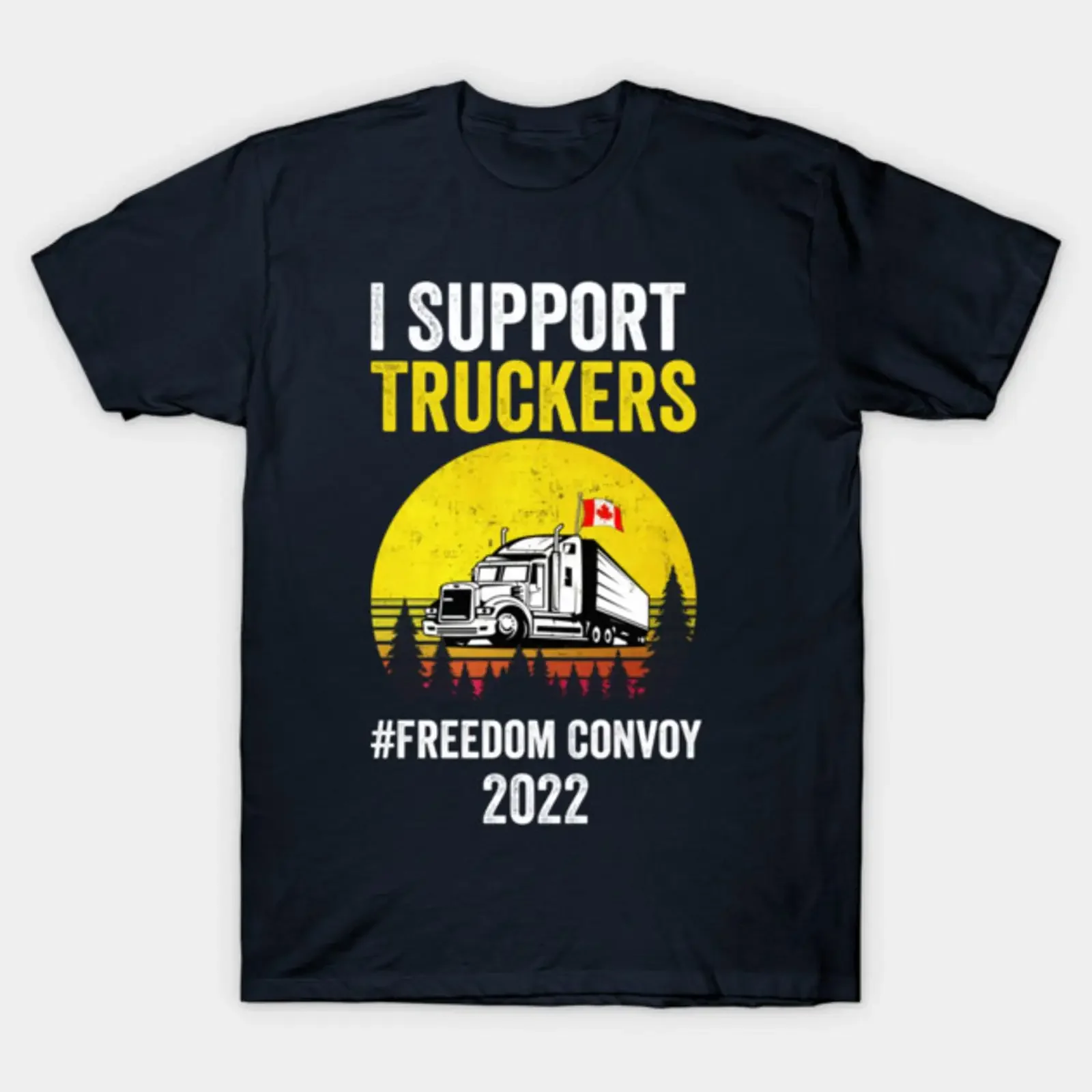 I Support Truckers Freedom Convoy 2022 T Shirt vintage Washed Slightly Soft Stretched graphic Versatile Stylish Comfortable