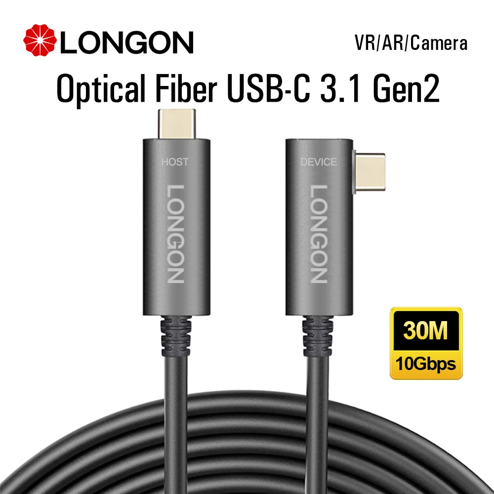 

LONGON Active Optical Fiber USB Type C Cable USB3.1 Gen2 10Gbps For Oculus Quest2 Logitech Camera Hub Video Conference Cord 15m