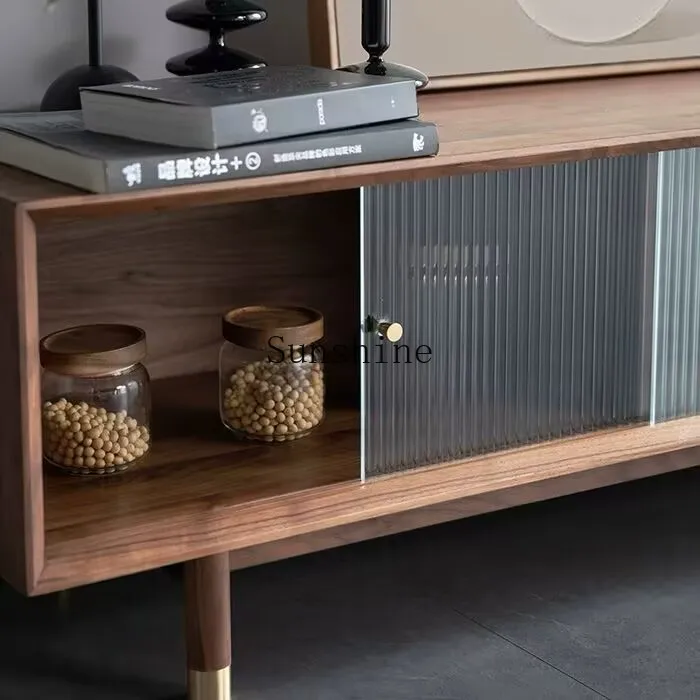 Nordic, modern simple style TV cabinet, all solid wood storage cabinet, living room, small apartment furniture decoration