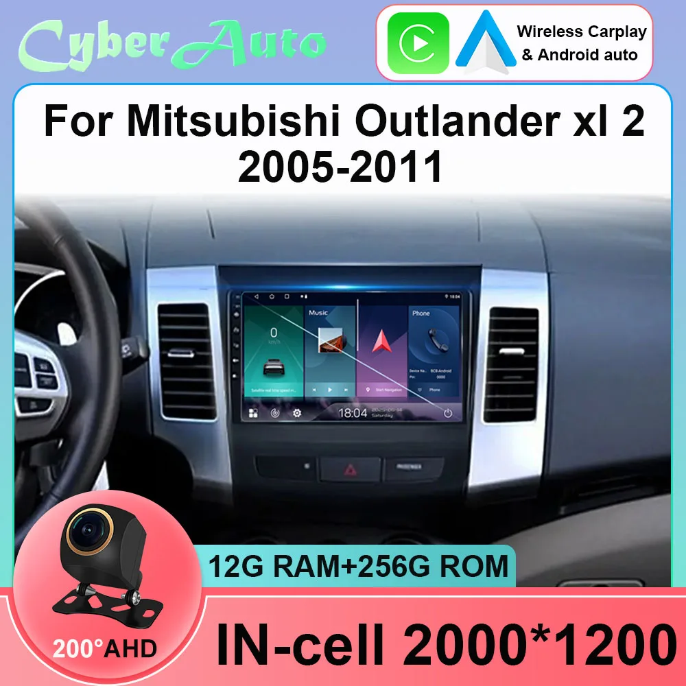 Android 15 para mitsubishi outlander 2 2006-2011 para citroen c-crosser auto rádio do carro carplay reprodutor multimídia 2din estéreo dvd