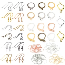 Stainless Steel French Earrings Clasps Hooks Fitting DIY Jewelry Making Iron Hook Earwire Earring Finding Golden Silvery Jewelry