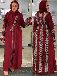 Hijab Abaya Dubai Luxury Wedding Party Evening Gown Muslim Woman Dress Elegant Long Sleeve Robe Islamic Clothing African Boubou