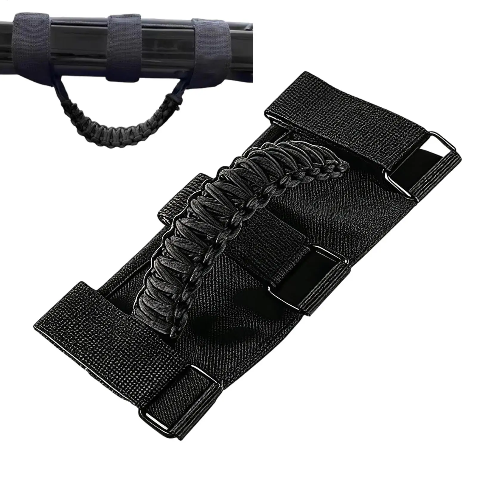 Roll Bar Grab Handles Anti-Slip Roof Grip Straps with Flag Patterns Car Handles Grab for ATV Interior Modification Trucks Door