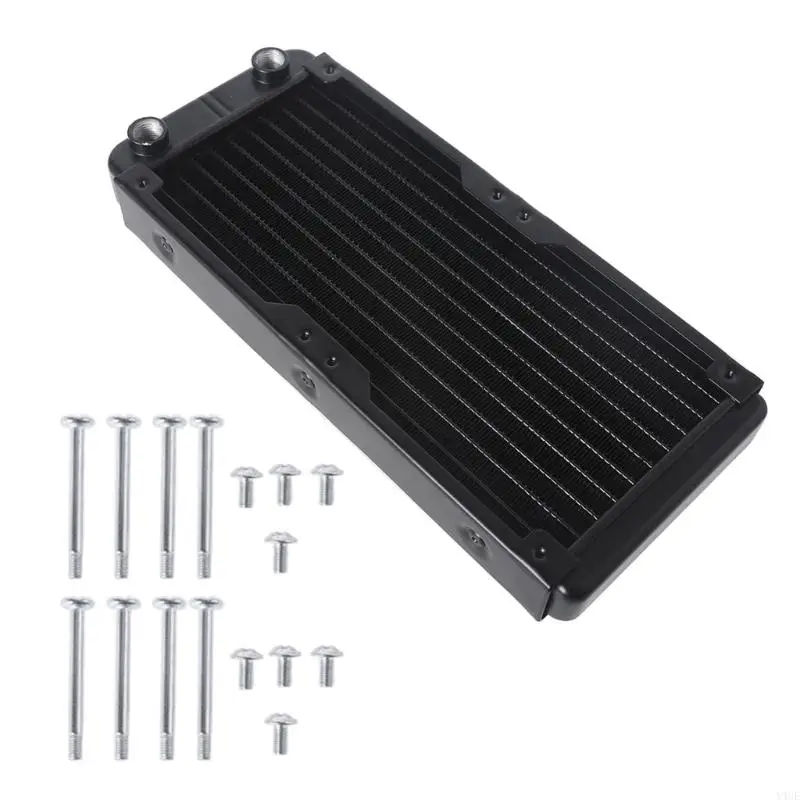Y4UE DIY Liquid Cooling System High-Density Fins 10 Row Aluminum Tubes Radiator 240mm