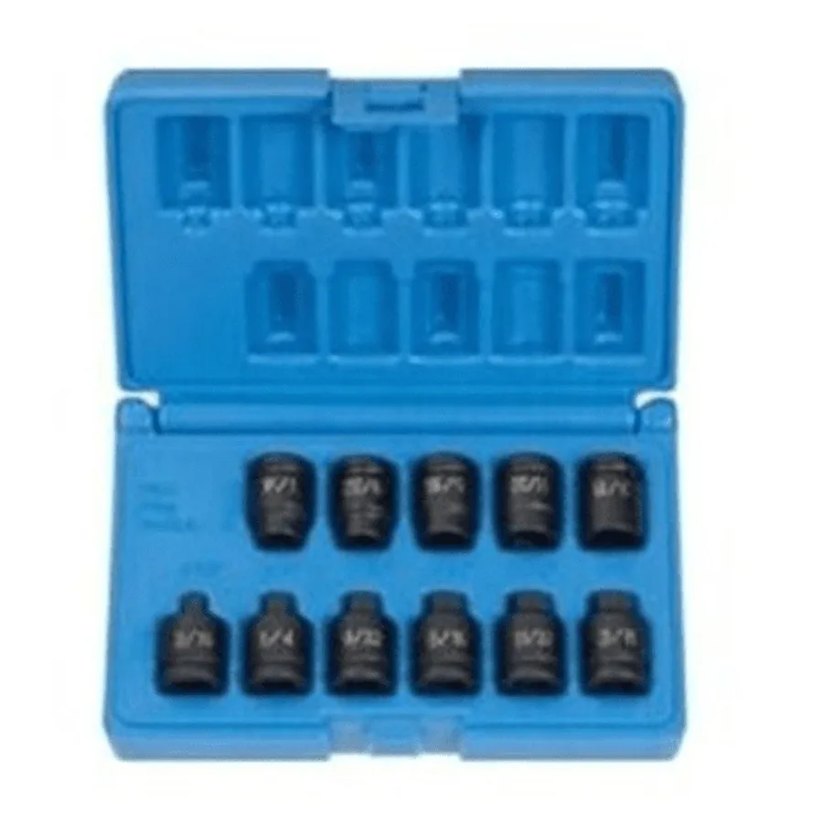 

1211P Impact Socket Set Chrome Moly with Storage Case for Automotive Repair and Heavy Duty Maintenance Applications High-Torque
