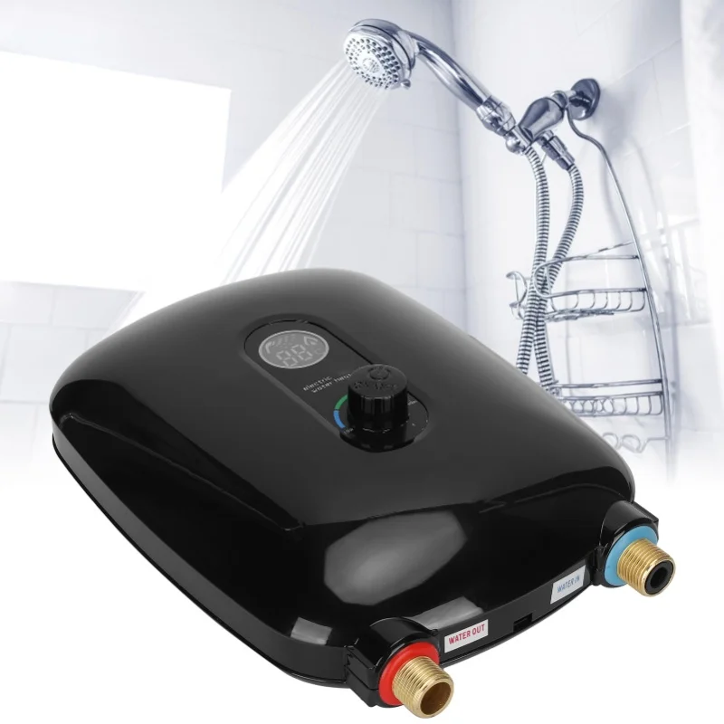 6500W Water Heater Instant Water Heating Tankless Shower Heater Temperature Control 220V