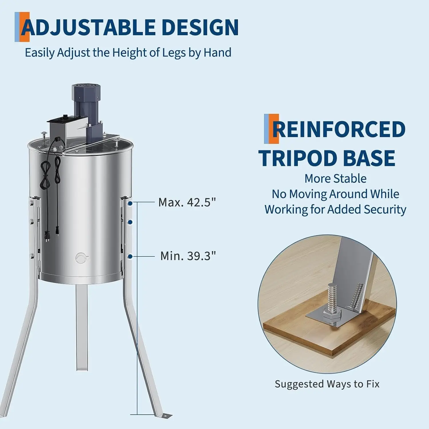 TWISTER.CK 4-Frame Electric Honey Extractor – Food-Grade Stainless Steel Spinner with Stand, Transparent Cover & Efficient Harvesting Design for Beekeepers view 6