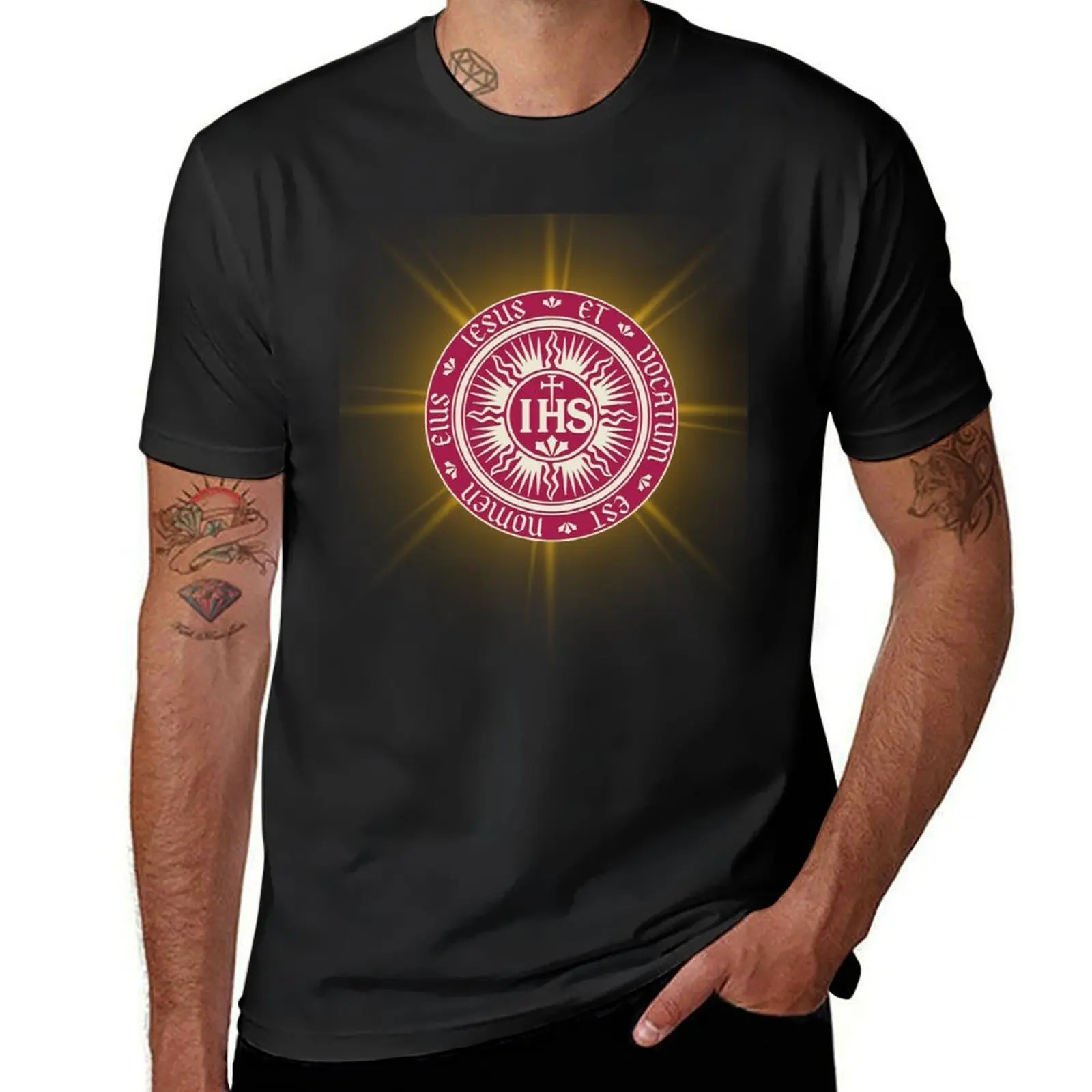 

Society of Jesus Simbol, Jesuits, IHS, Saint Ignatius of Loyola T-Shirt oversizeds customs plain customizeds mens clothes