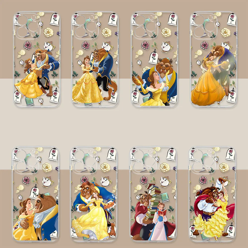 حافظة الجمال والوحش لهاتف سامسونج جالاكسي S25Ultra S24 S23 S22 S21 S25 Ultra S20 S10 Plus Fe 5G Coque غطاء هاتف شفاف #1