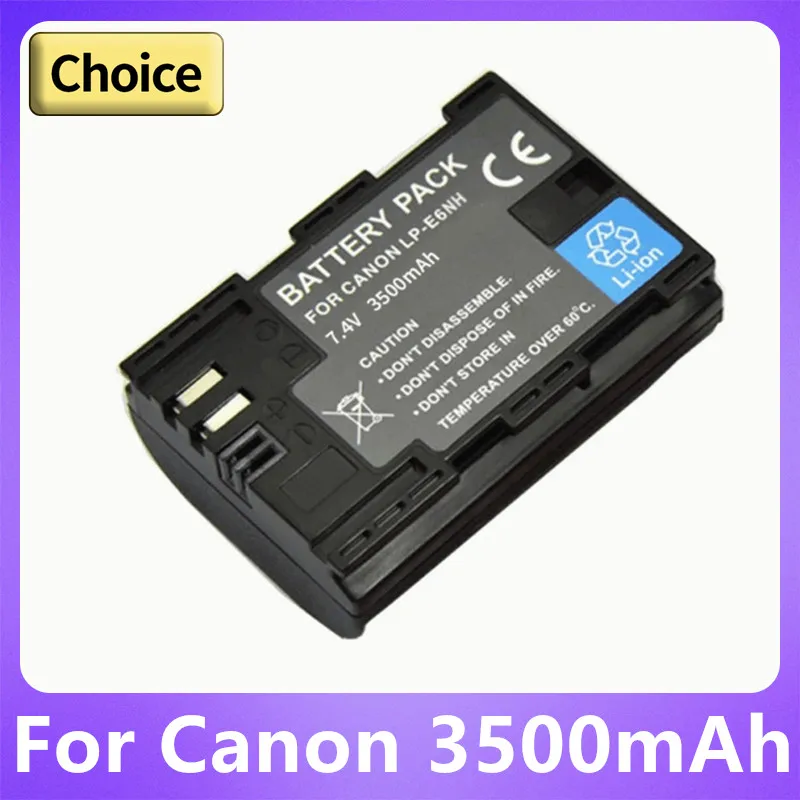 LP-E6NH LPE6NH LP-E6 3500mAh Battery For Canon EOS R R5 R6 R7 5D Mark IV III 5DS R 6D Mark II 70D 7D Mark II 90D 80D Camera