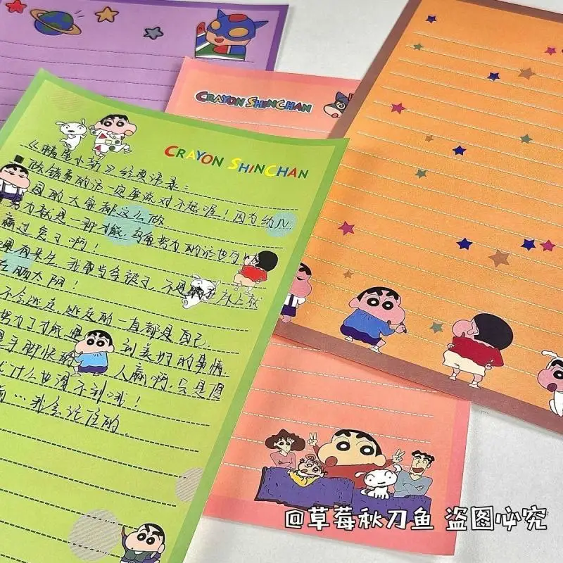 2024 Kawaii Cute Crayon Shin-Chans Envelope Stationery Message Paper Blessing Cartoon Anime Gifts For Girlfriends and Children