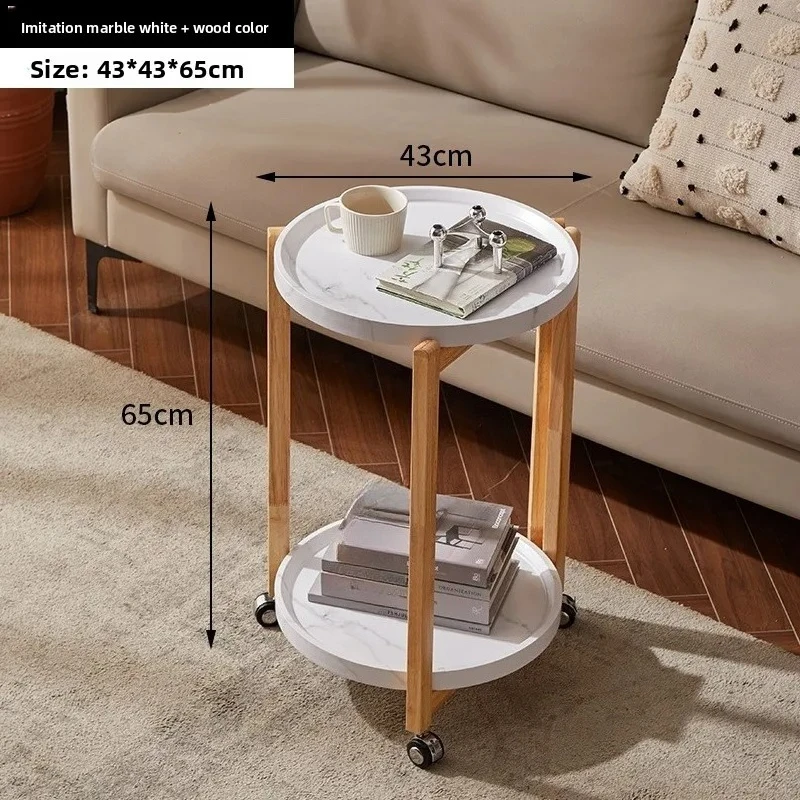 

Movable trolley side table Living room coffee table Movable coffee table sturdy and durable