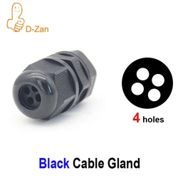 4 Holes Black Cable Gland Plastic PG7 PG9 PG11 Multi-hole Insert Nylon Cable Gland