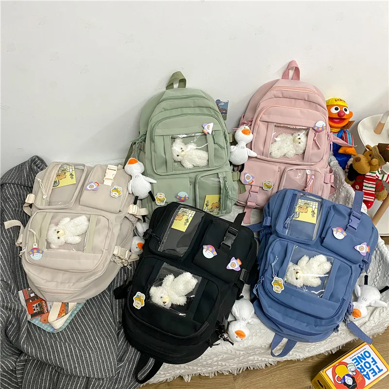 Novo coreano grande capacidade mochilas mulheres kawaii estudantes do ensino médio saco de escola para meninas adolescentes doce à prova dwaterproof