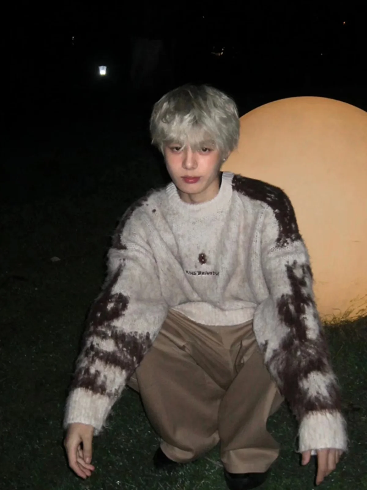 

Мужской вязаный кардиган в американском ретро-стиле с круглым вырезом, осенне-зимний, модный, с цветовыми блоками, базовый, уютный, вязаный, в стиле Lazy Sle